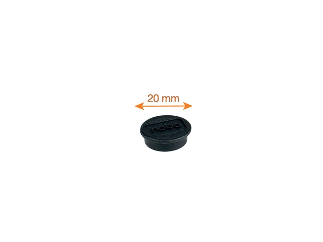 Magneet Nobo 20mm zwart 8 stuks