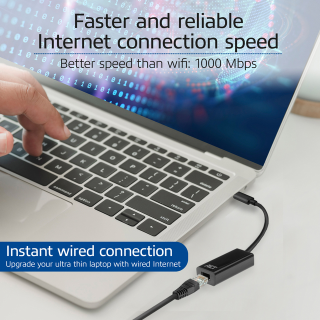 Adapter ACT USB-C naar Gigabit Ethernet 0.15 meter