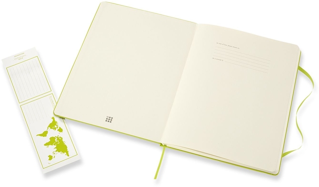 Notitieboek Moleskine XL 190x250mm lijn hard cover lemon green