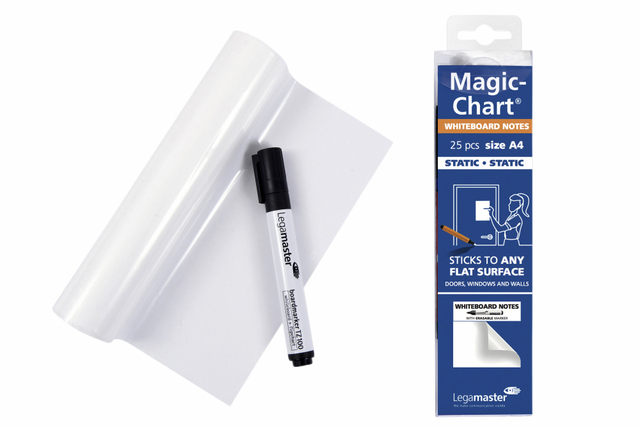 Magic-chart notes Legamaster whiteboard 20x30cm wit 25 vel