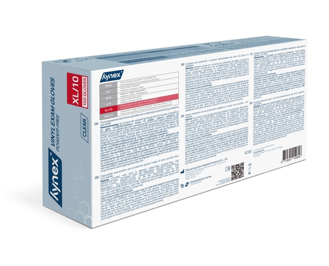 Handschoen Hynex vinyl XL transparant 4.5gr 100 stuks