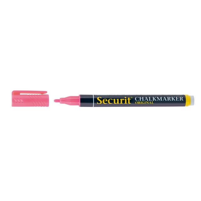 Krijtstift Securit SMA-100 rond 1-2mm geel/oranje/roze/paars blister à 4 stuks