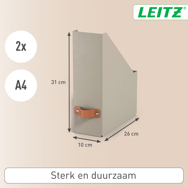 Tijdschriftencassette Leitz Puro set van 2 beige
