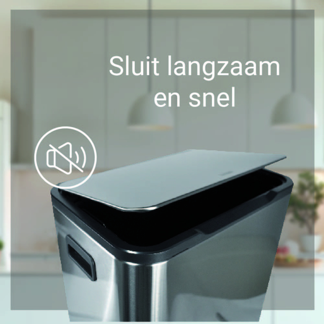Pedaalemmer Desq 40 liter rvs zilver