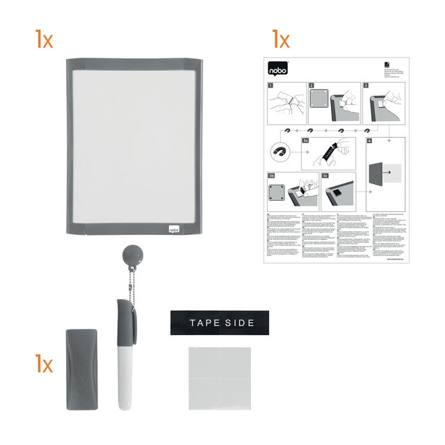 Whiteboard Nobo 21.6x28cm magnetisch assorti