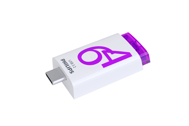 USB stick 3.2 Philips Click USB-C 64GB paars