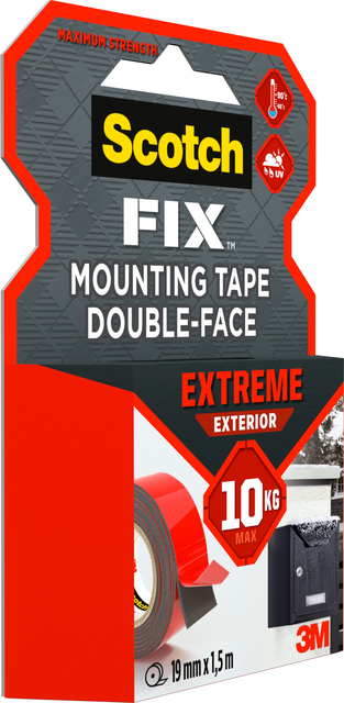 Plakband Scotch Extreme Exterior 19mm x 1,5m dubbelzijdig