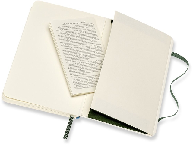 Notitieboek Moleskine pocket 90x140mm blanco soft cover myrtle green