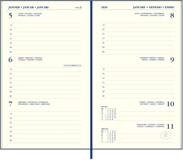 Agenda 2027 Ryam Memoplan 7 Nappa 7dagen/2pagina's assorti