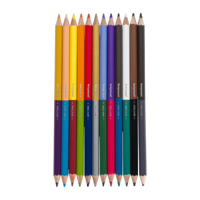 Kleurpotlood Bruynzeel Kids Twin Point set à 12 kleuren