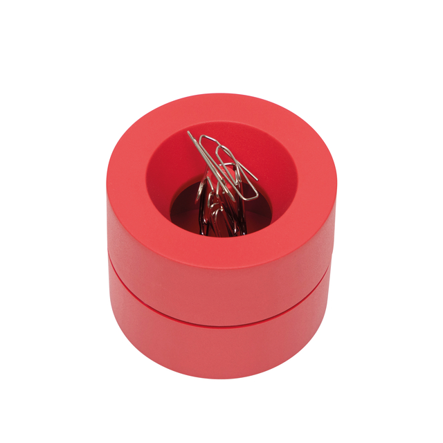 Papercliphouder MAULpro magnetisch recycled Ø73x60mm rood