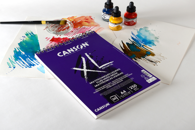 Mixed mediapapier Canson XL Fluid Mixed Media 30vel 250gr A4 extra wit
