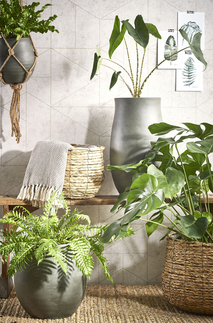 Plantenmand Mica Avalon zeegras rond 31x30cm lichtbruin