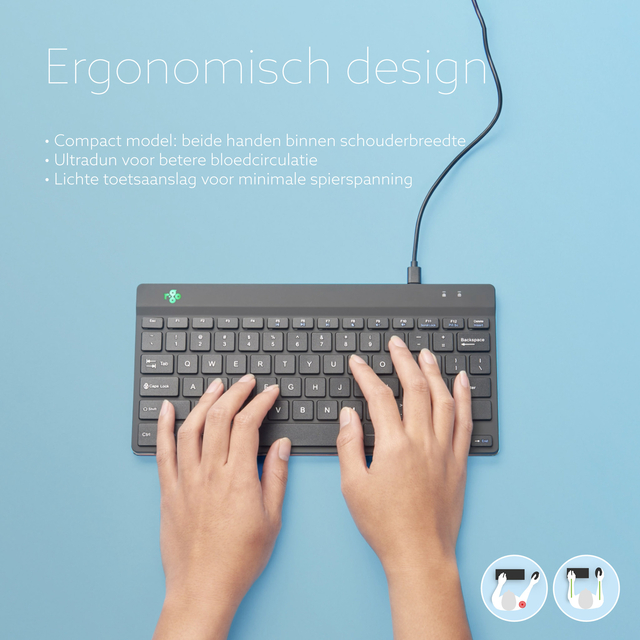 Toetsenbord R-Go Ergonomisch Compact Break QWERTY zwart