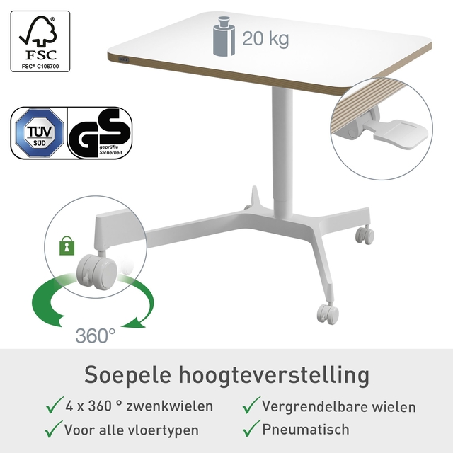 Zit-sta bureau Leitz Ergo compact wielen
