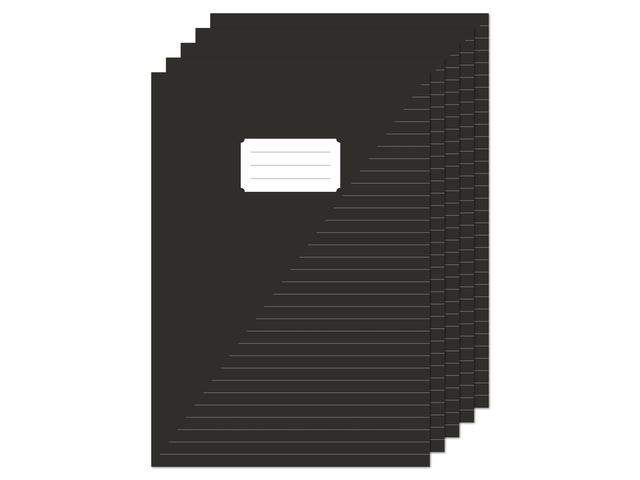 Schrift Kangaro A4 lijn 80 pagina's 60gr zwart pak à 5 stuks