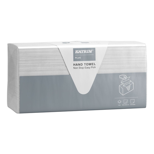 Handdoek Katrin Plus easy pick z-vouw 2-laags 203x255mm 21x135vel wit 92932