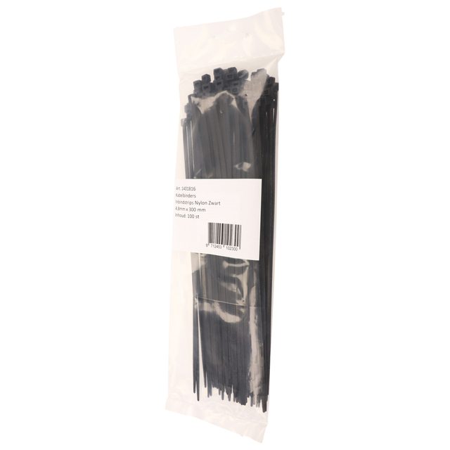 Kabelbinders IEZZY nylon 4.8x300mm D 81mm zwart 100 stuks