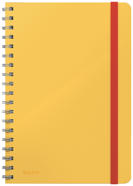 Notitieboek Leitz Cosy B5 160blz 100gr spiraal lijn geel