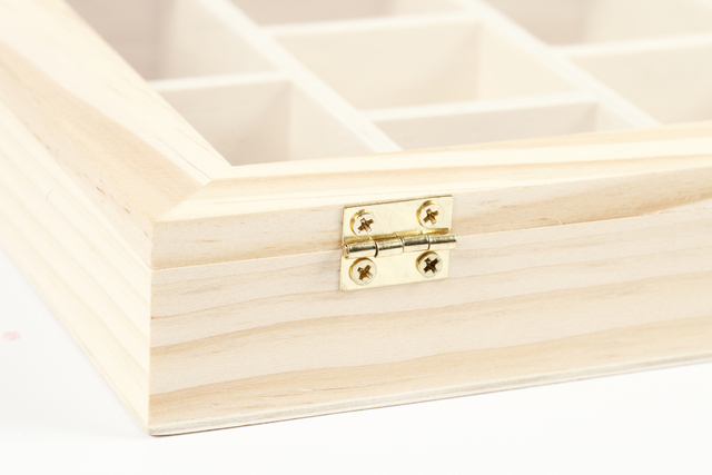 Doos Creativ Company 15.5x20.5x3.5cm hout met glazen deksel