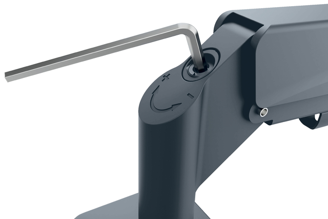 Monitorarm Leitz Ergo ruimtebesparend dubbel donkergrijs
