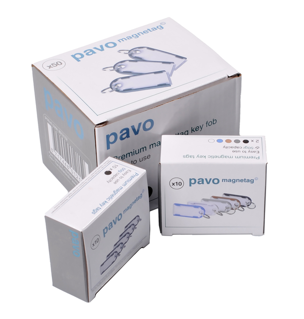 Sleutellabel Pavo Magnettag zwart 10 stuks