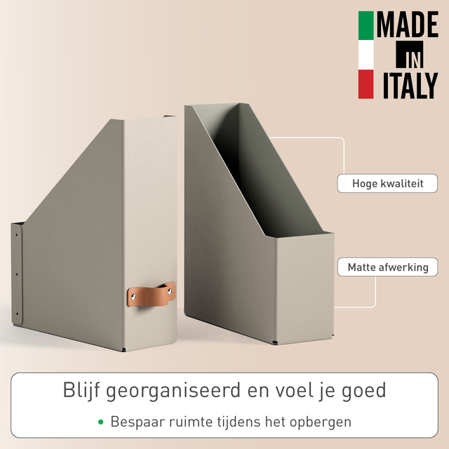 Tijdschriftencassette Leitz Puro set van 2 beige
