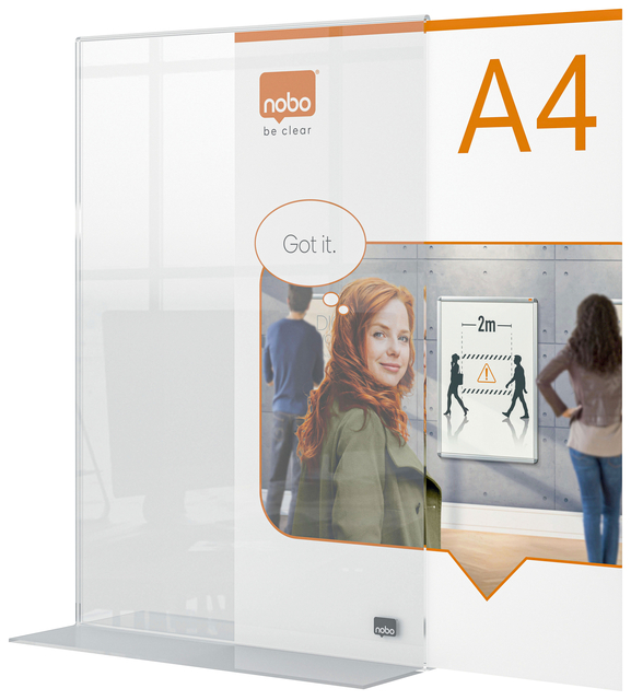 Infobord Nobo Premium Plus A4 acryl vrijstaand