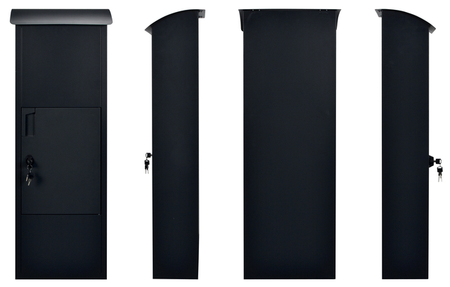 Pakketbrievenbus Helsinki 390x240x1053mm zwart