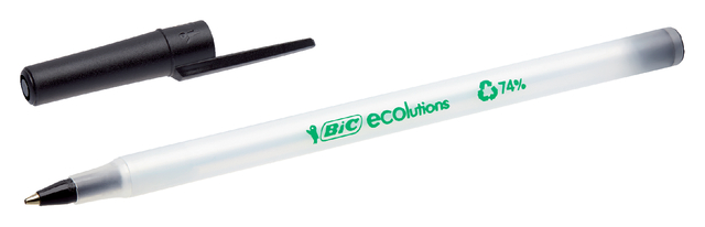 Balpen Bic Ecolutions round stic medium zwart