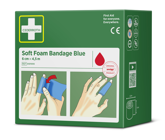 Bandage Cederroth Soft Foam 6cmx4,5m blauw