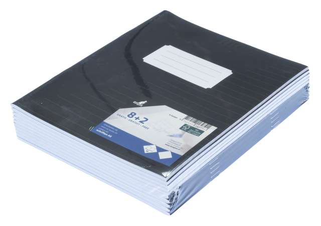 Schrift Kangaro A5 lijn 80 pagina's 60gr zwart pak à 10 stuks