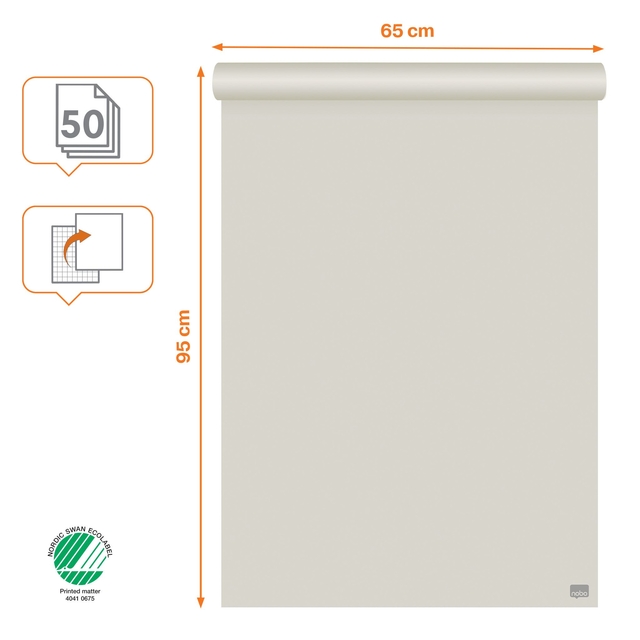 Flipoverpapier Nobo standaard 65x95cm dubbelzijdig plano 50vel