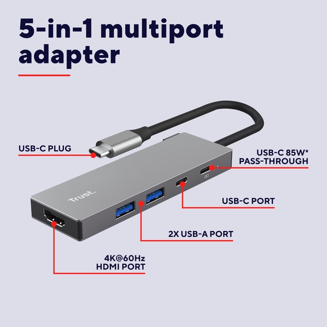 Adapter Trust Dalyx 5-in-1