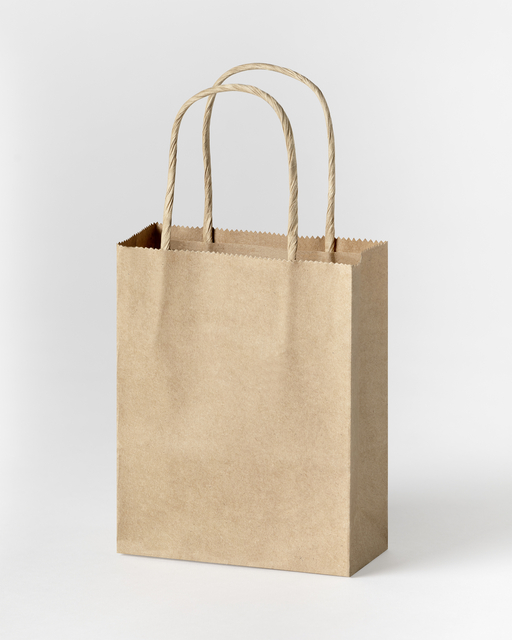 Tas met handvat Folia kraftpapier 125gr 12x15x5.5cm 20 stuks naturel