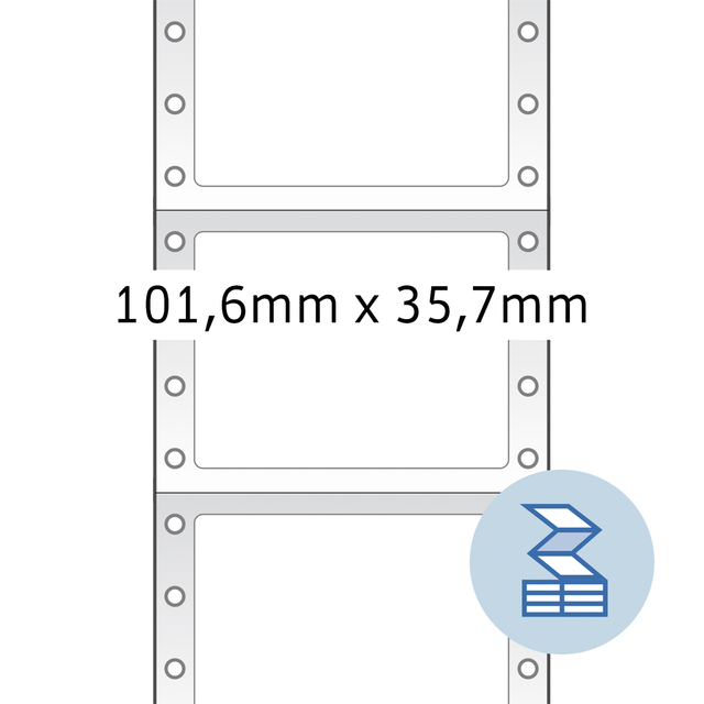 Etiket HERMA 8212 101.6x35.7mm 1-baans wit 4000 stuks
