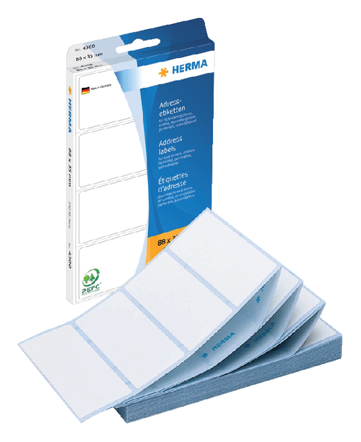 Etiket HERMA adres 4300 88x35mm zig-zag 250 stuks