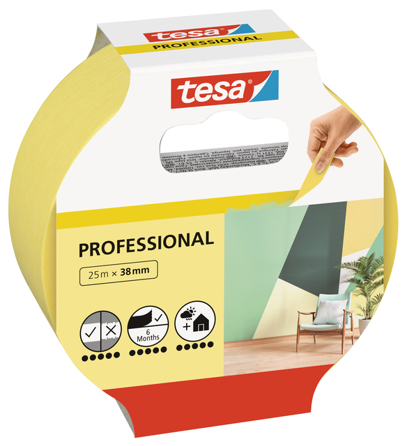 Afplaktape tesa®  Professional 25mx38mm geel