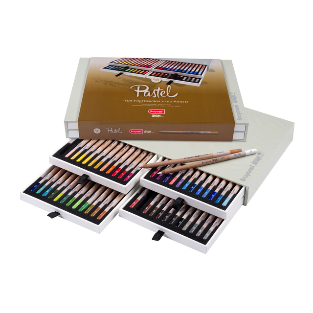 Pastelpotlood Bruynzeel Design met luxe bewaardoos assorti 48 stuks