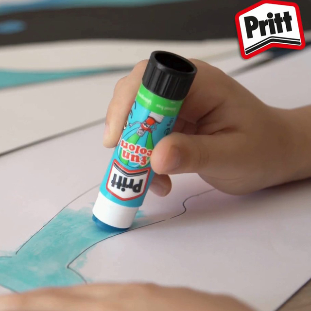 Lijmstift Pritt Stick 10gr FUN Colors 1 blister à 4 stuks