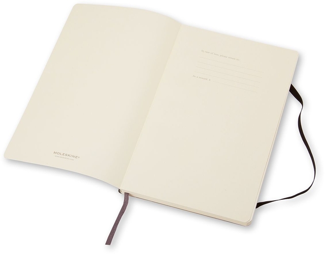 Notitieboek Moleskine pocket 90x140mm blanco soft cover zwart