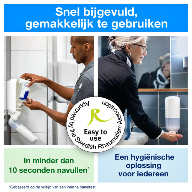Handdesinfectie Tork S4 Premium alcoholgel ongeparfumeerd 1000 ml 424103