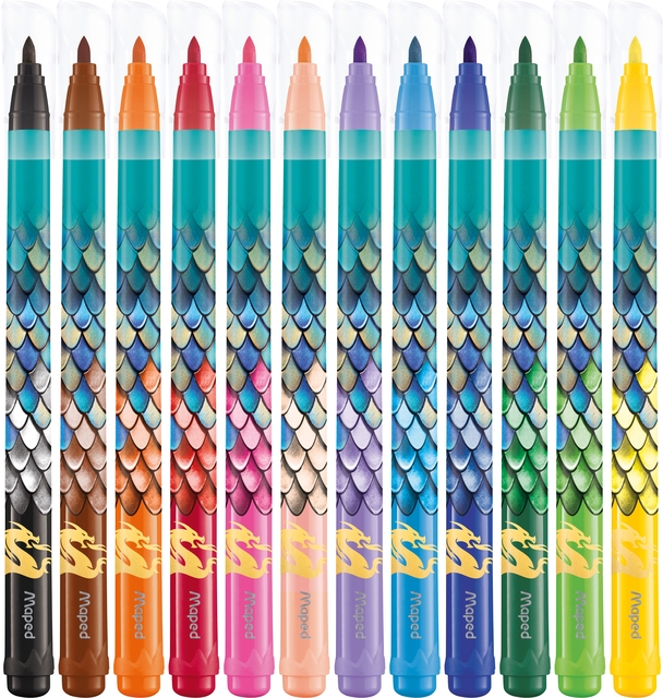 Viltstift Maped Dragon set à 12 kleuren