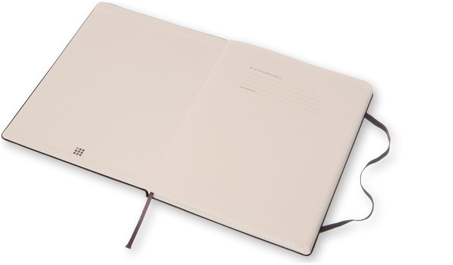 Notitieboek Moleskine XL 190x250mm ruit 5x5 hard cover zwart