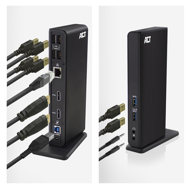 Dockingstation ACT USB-C Dual Monitor met laadpoort