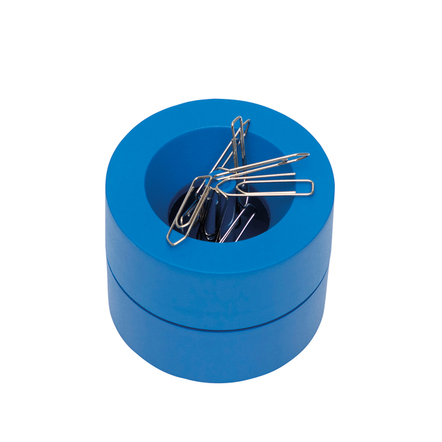 Papercliphouder MAULpro magnetisch recycled Ø73x60mm blauw