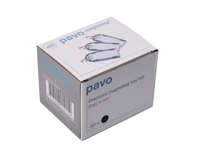 Sleutellabel Pavo Magnettag zwart 50 stuks
