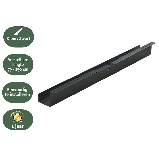 Kabelgoot BRASQ verstelbaar 75-150cm CT100 zwart