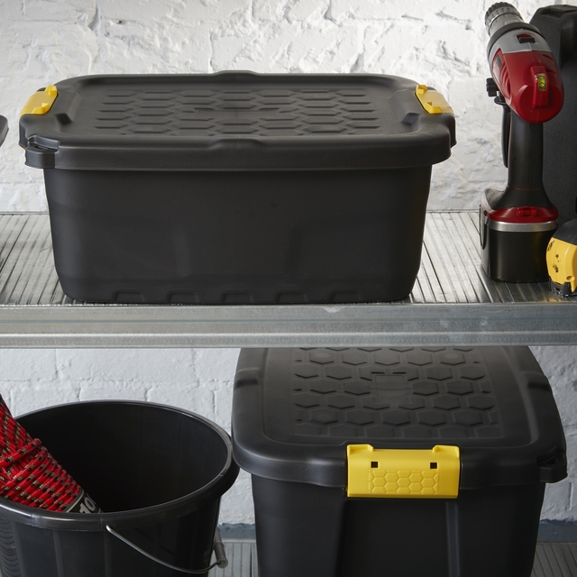 Opbergbox Bankers Box 24 liter met handgrepen robuust zwart