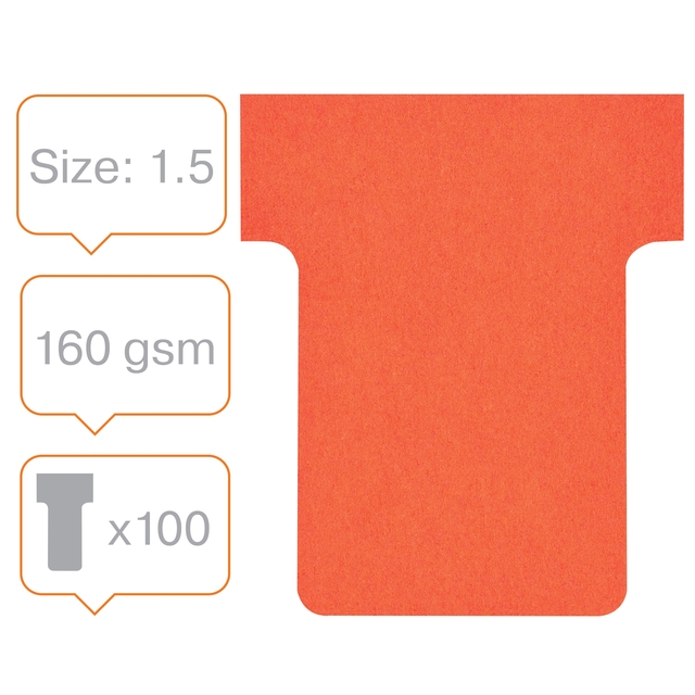 T-kaart  Nobo nr 1.5 36mm rood 100 stuks